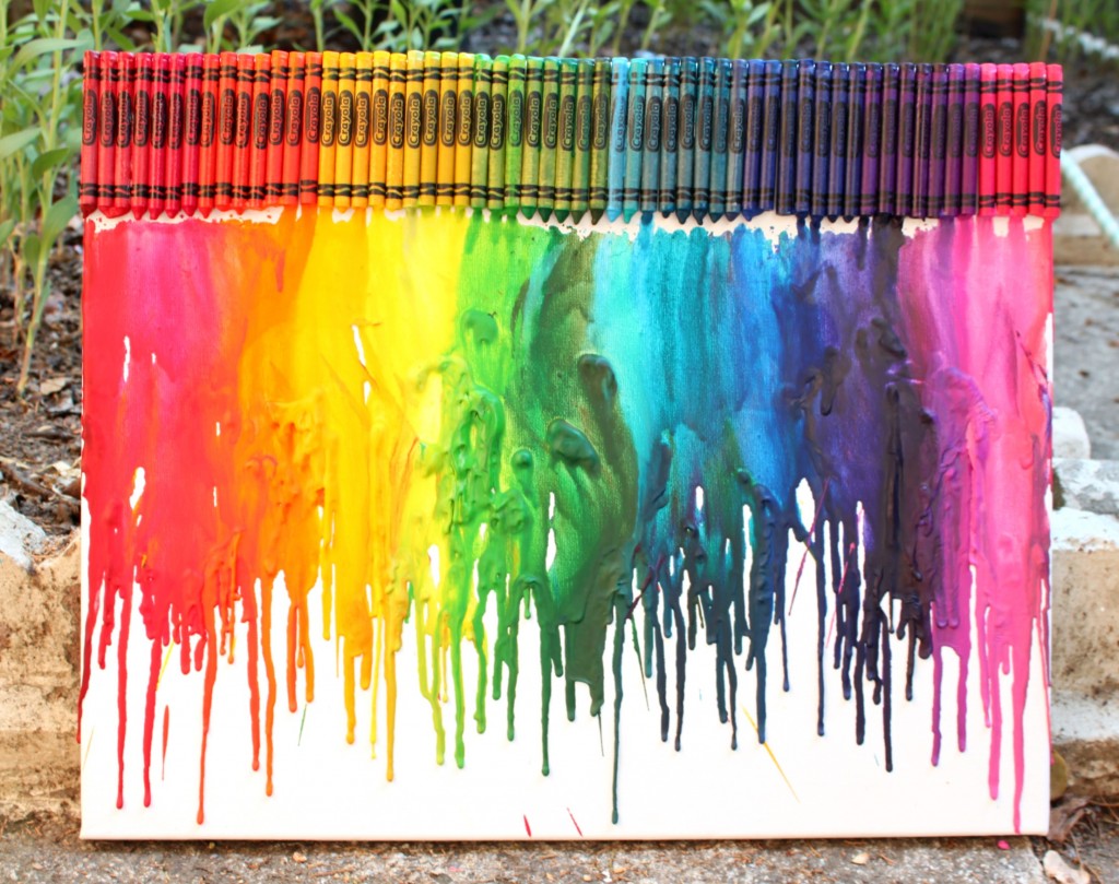Dripping Crayons On Canvas