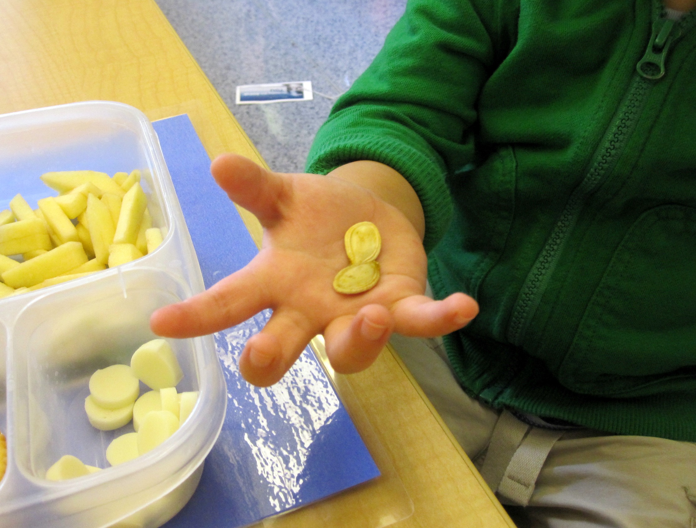 Eating pumpkin seeds