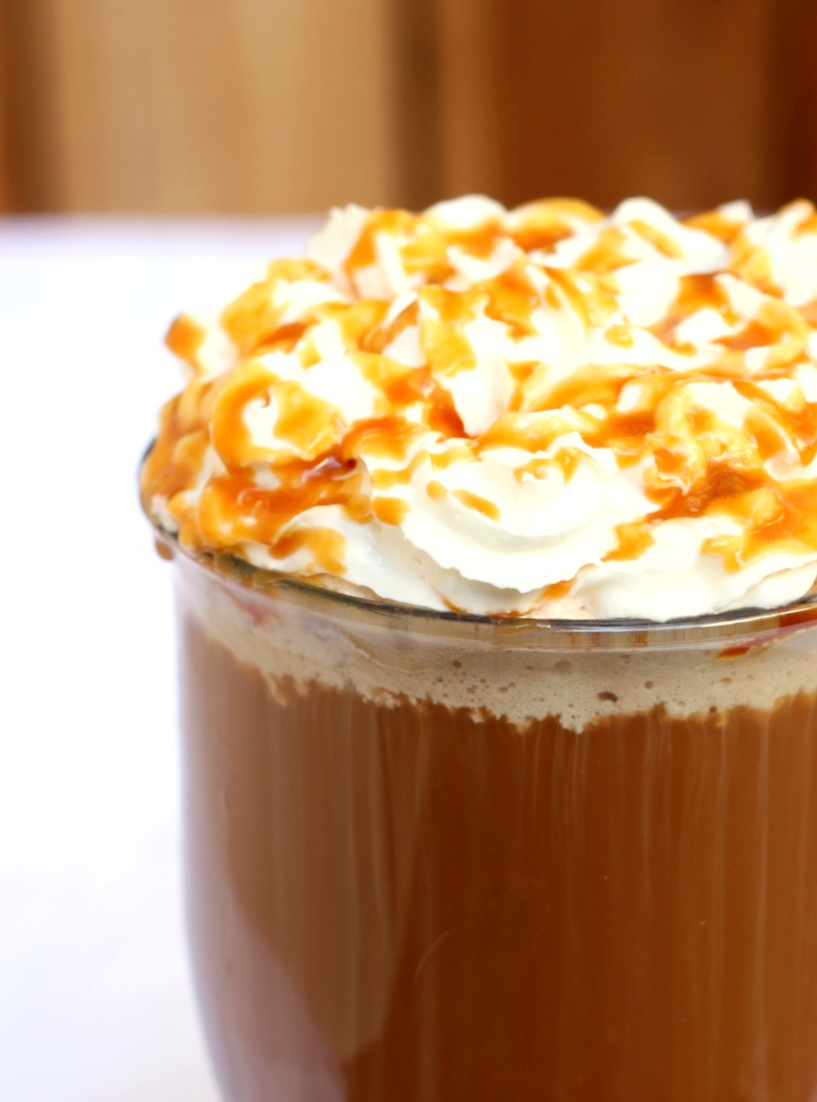 Homemade Salted Caramel Mocha closeup