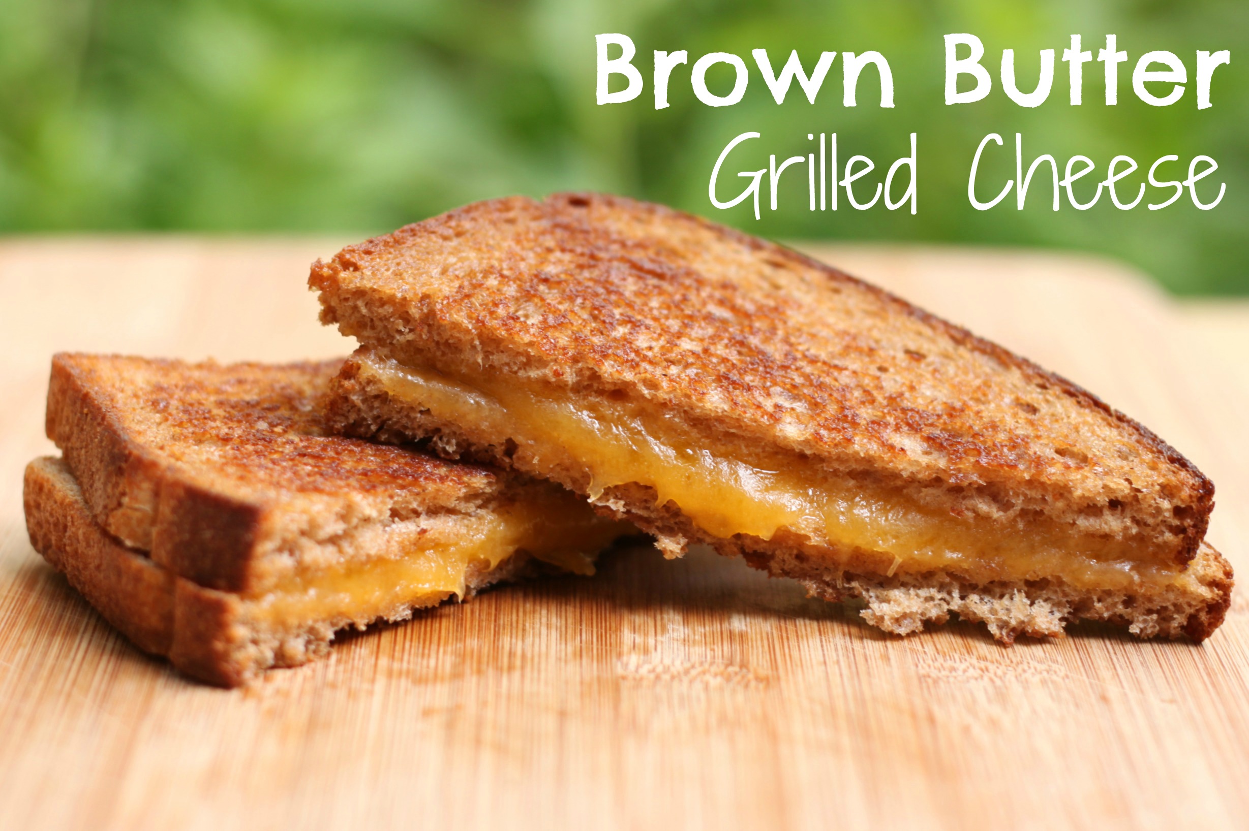 Brown butter grilled cheese with text 2