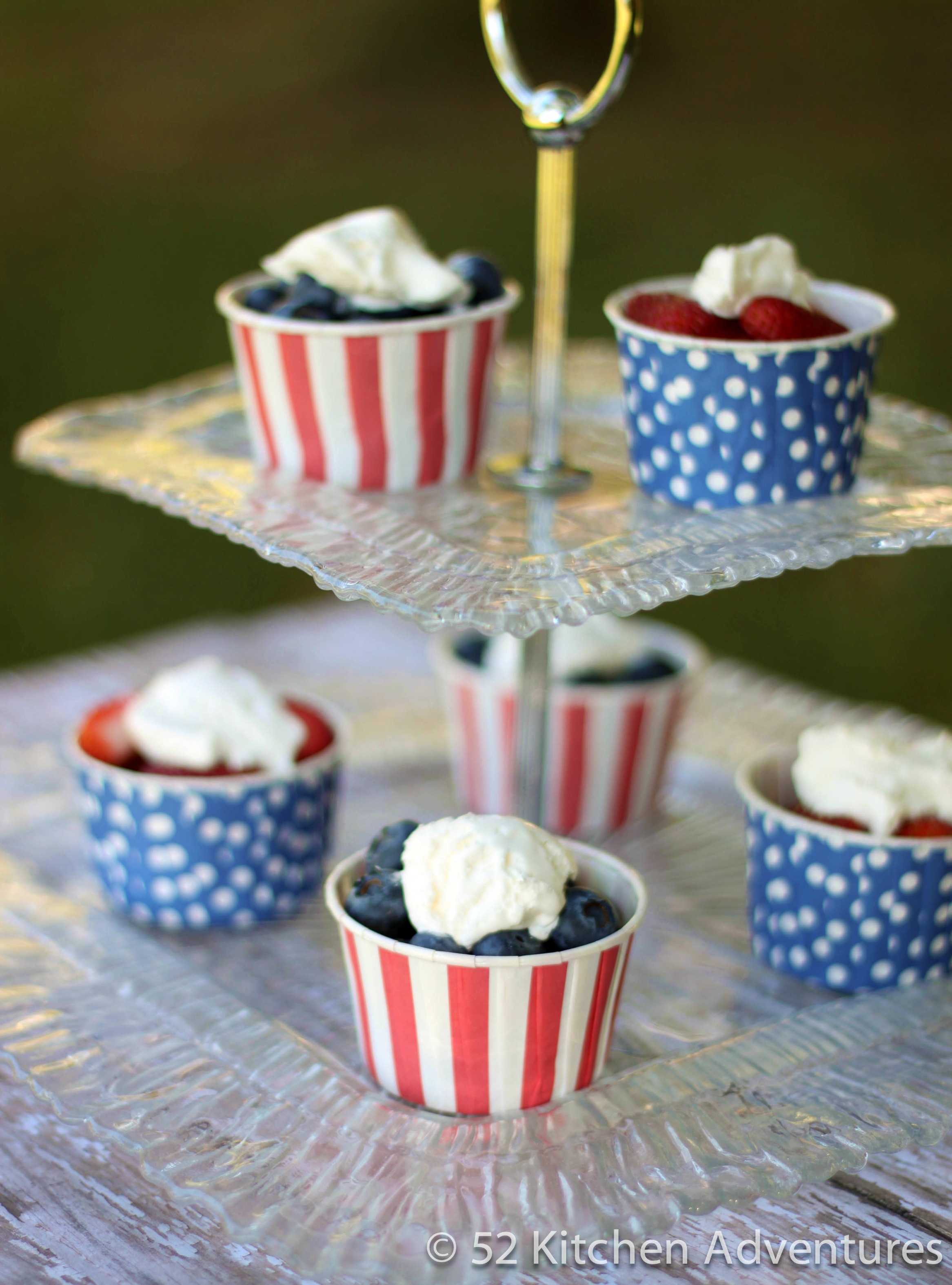 Patriotic fruit and cool whip cups